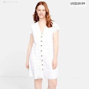 NWT Violeta by Mango White Lace Dress 100% Cotton